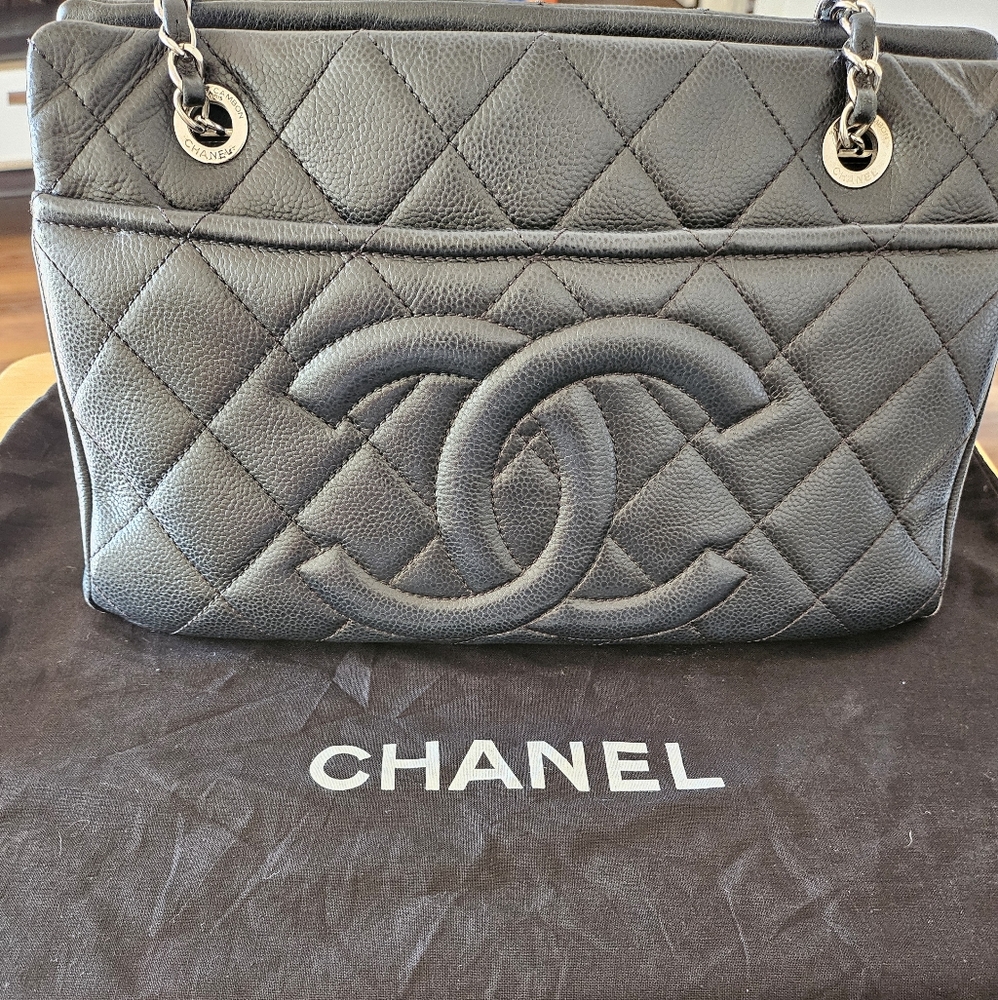 Chanel Black Quilted Leather Tote Bag